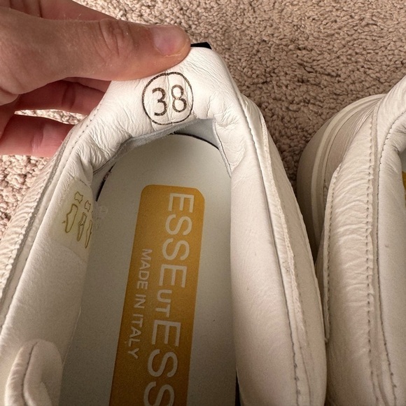 EsseUtEsse- White Mid Top La Guizza Designer Python Leather Sneakers - Picture 6 of 9